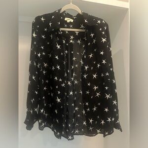 L’agence silk star black & white button down